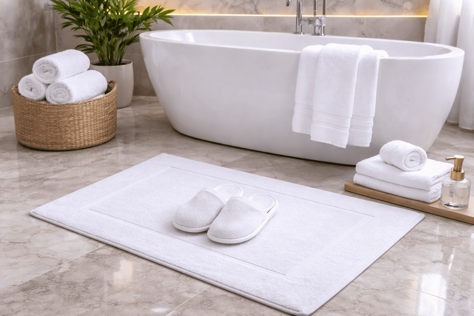 Bath Mat & Slippers